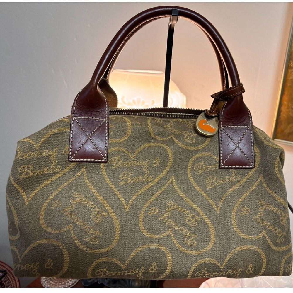 VTG Y2K Dooney & Bourke Anniversary Heart Logo Large Travel Duffle Bag